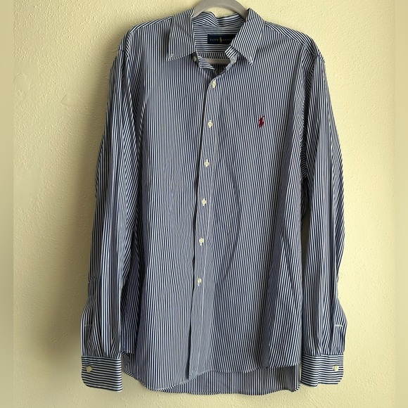 Polo Ralph Lauren Other - Ralph Lauren Men’s Navy Blue White Striped Button Down Oxford Shirt XL